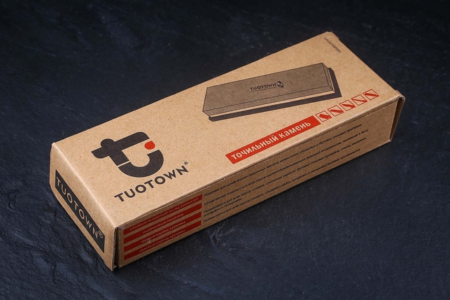 Комбинированный водный керамический точильный камень для заточки ножей Tuotown 180x60x30 мм, зернистость 3000 / 8000 Grit, керамическая связка, Китай