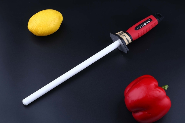 Керамический мусат для правки ножей Tuotown 25 см, круглый, зернистость 1000 Grit, средний (medium), Китай