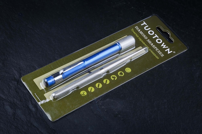 Карманный мусат с алмазным напылением для заточки ножей Tuotown, Китай