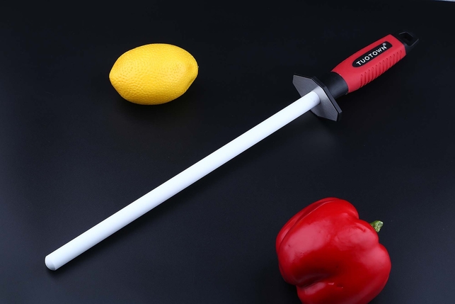 Керамический мусат для правки ножей Tuotown 30 см, круглый, зернистость 1000 Grit, средний (medium), Китай