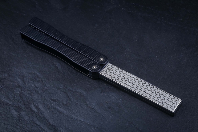 Складная карманная точилка-бабочка для ножей с алмазным напылением Tuotown, зернистость 400 / 600 Grit, Китай