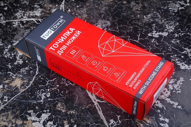 Ручная (механическая) точилка для для ножей Tuotown, карбид / алмаз / керамика, ABS-пластик, Китай