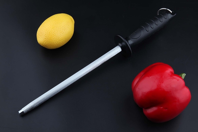 Стальной мусат для правки ножей Lansky Steel Sharp Stick 21.6 см, круглый, средняя насечка (medium), Китай