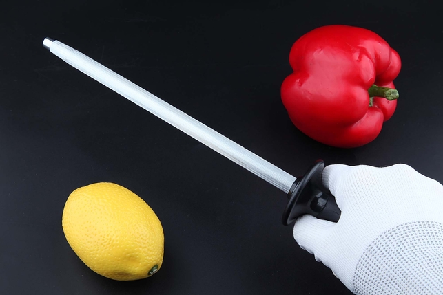 Стальной мусат для правки ножей Lansky Steel Sharp Stick 21.6 см, круглый, средняя насечка (medium), Китай