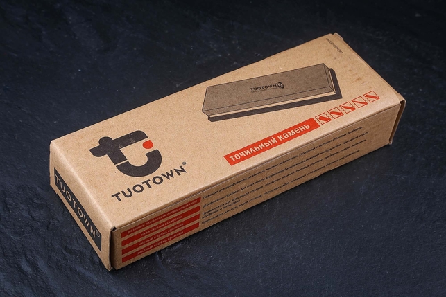 Комбинированный водный керамический точильный камень для заточки ножей Tuotown 180x60x30 мм, зернистость 1000 / 3000 Grit, керамическая связка, Китай