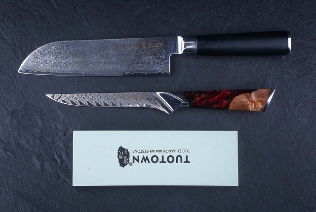 Комбинированный водный керамический точильный камень для заточки ножей Tuotown 180x60x30 мм, зернистость 400 / 1000 Grit, керамическая связка, Китай