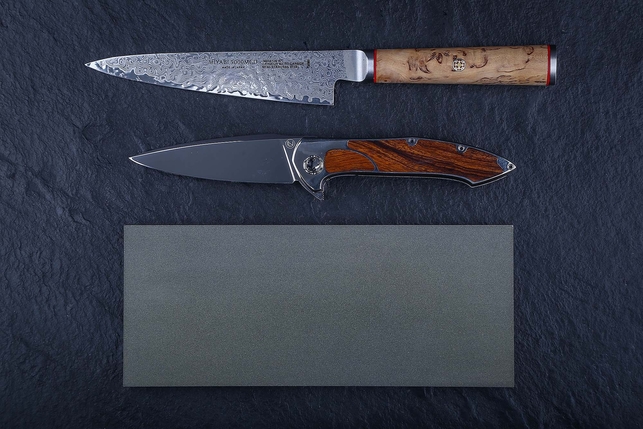 Брусок алмазный двухсторонний 200x83x10 мм, зернистость 160/125 - 50/40, концентрация алмазного порошка 100%, органическая связка, Россия